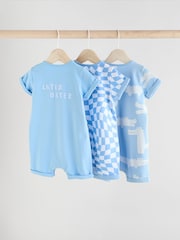 Blue/White Baby Rompers 3 Pack - Image 2 of 11