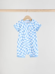 Blue/White Baby Rompers 3 Pack - Image 5 of 11