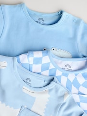 Blue/White Baby Rompers 3 Pack - Image 8 of 11
