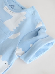 Blue/White Baby Rompers 3 Pack - Image 9 of 11