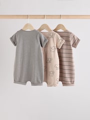 Neutral Elephant Baby Rompers 3 Pack - Image 2 of 11