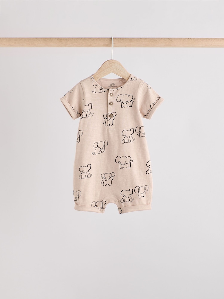 Neutral Elephant Baby Rompers 3 Pack - Image 5 of 11
