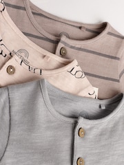 Neutral Elephant Baby Rompers 3 Pack - Image 8 of 11