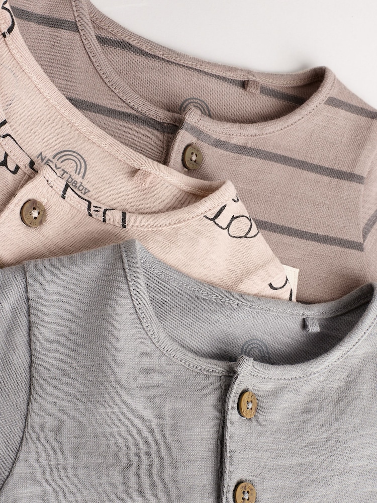 Neutral Elephant Baby Rompers 3 Pack - Image 8 of 11