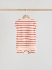 Blue/White Baby 100% Cotton Rompers 3 Pack - Image 4 of 11