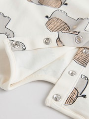 Black/White 100% Cotton Baby Rompers 4 Pack - Image 10 of 12
