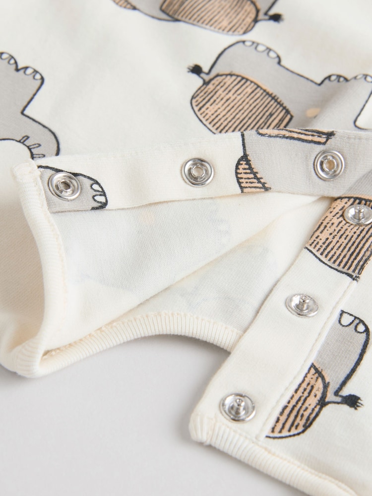 Black/White 100% Cotton Baby Rompers 4 Pack - Image 10 of 12