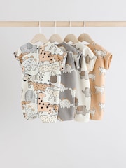 Black/White 100% Cotton Baby Rompers 4 Pack - Image 2 of 12