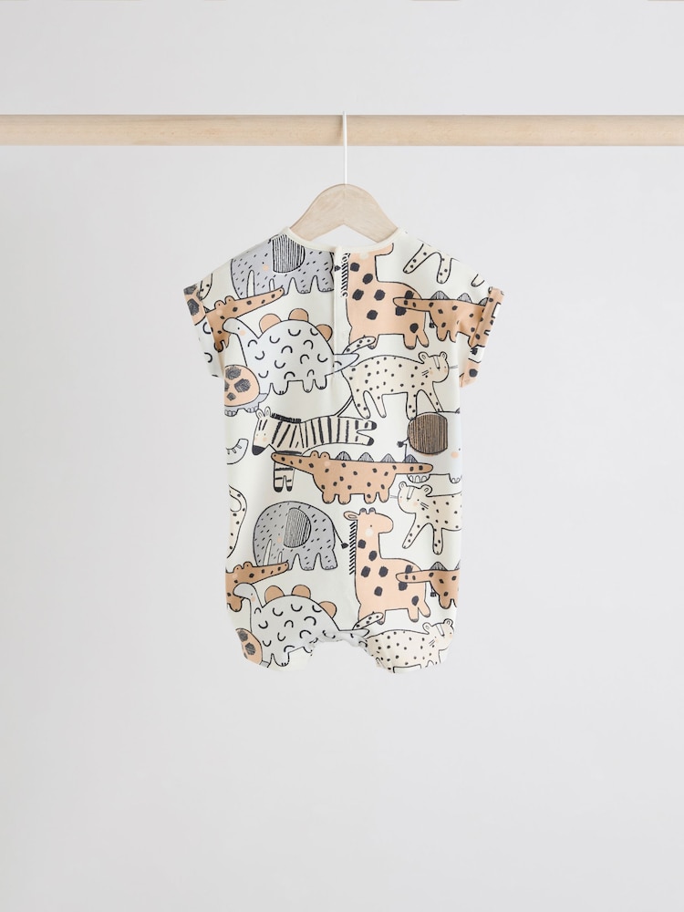 Black/White 100% Cotton Baby Rompers 4 Pack - Image 4 of 12