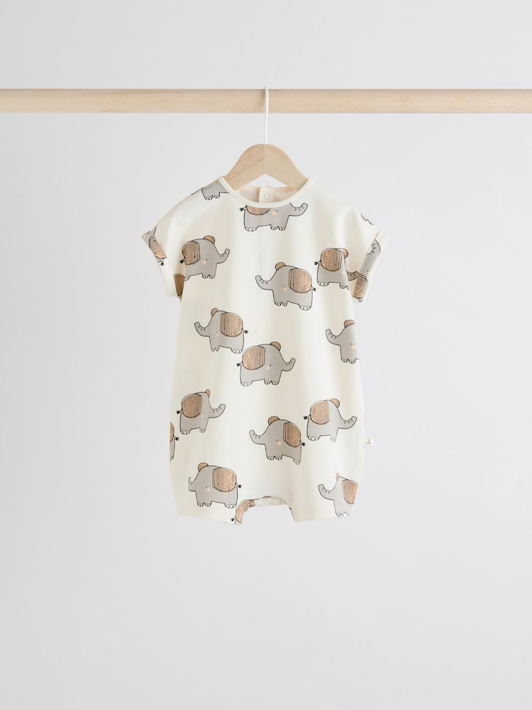 Black/White 100% Cotton Baby Rompers 4 Pack - Image 6 of 12
