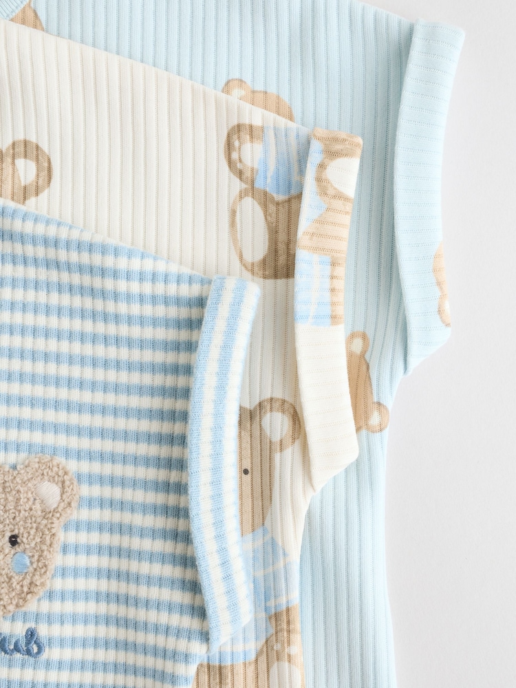 Blue Baby Rompers 3 Pack - Image 10 of 12