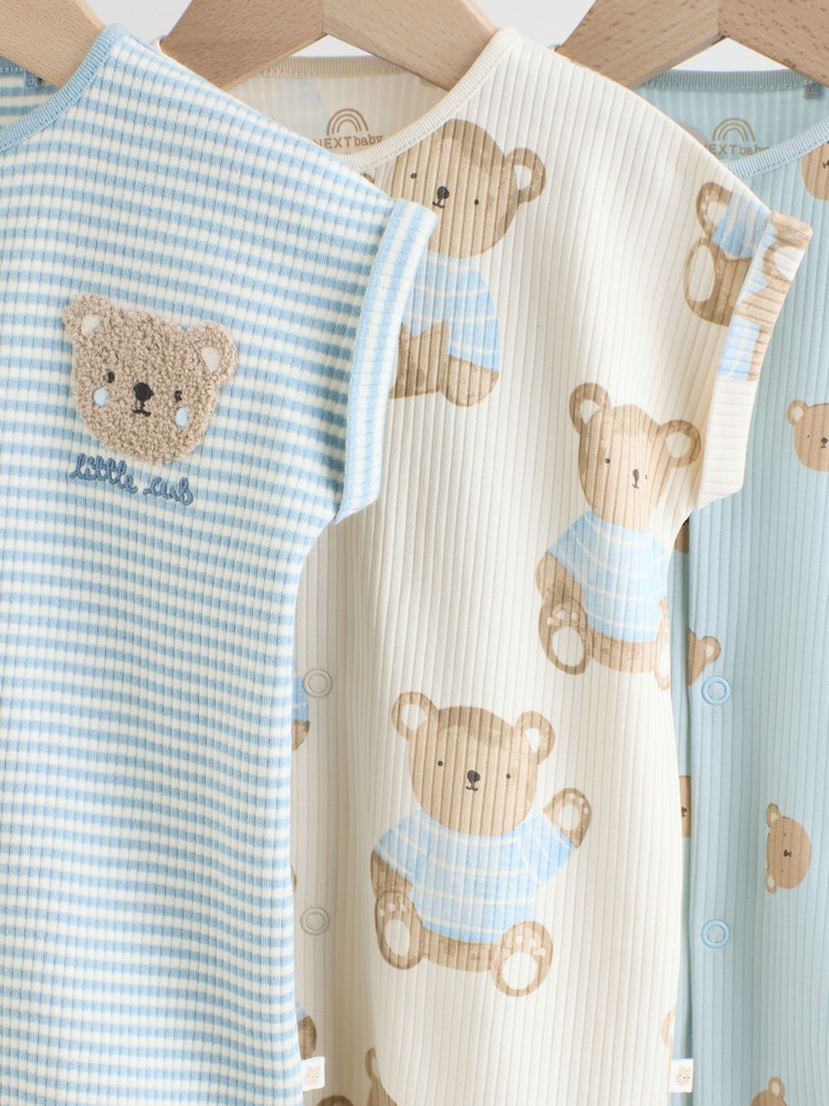 Blue Baby Rompers 3 Pack - Image 7 of 12