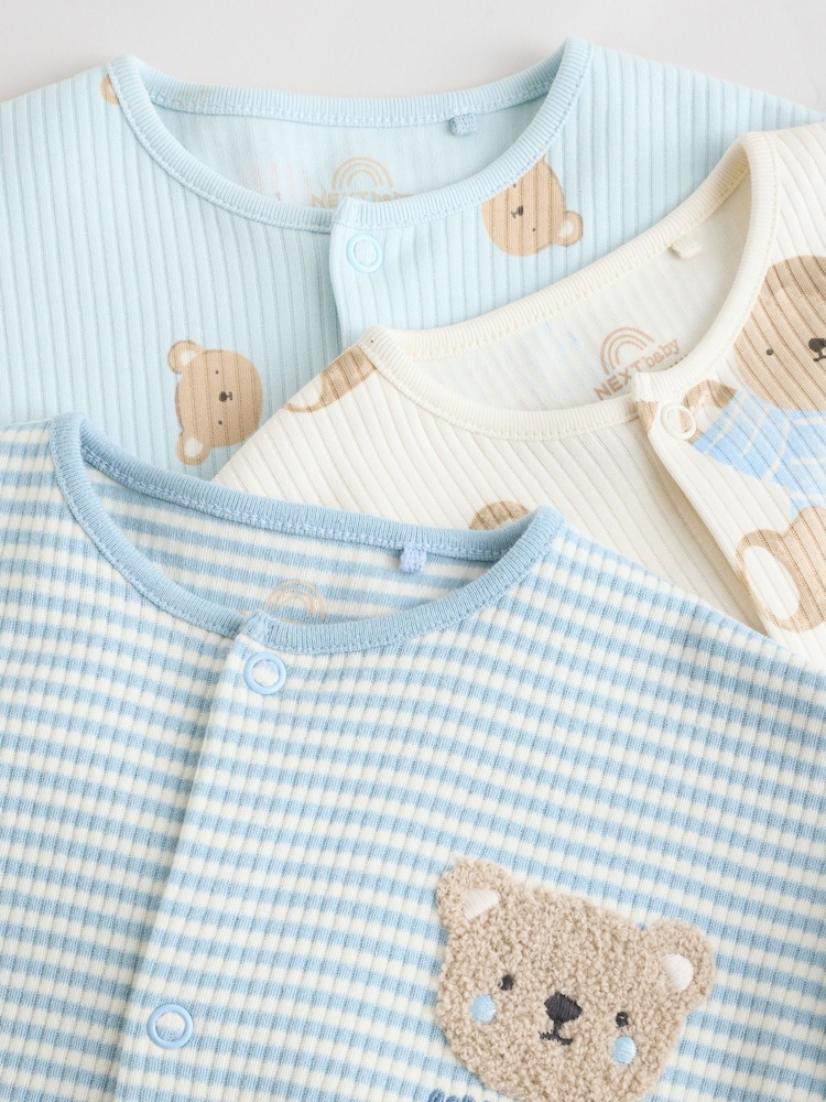 Blue Baby Rompers 3 Pack - Image 8 of 12