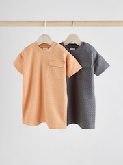 Oranžna/siva - Baby haljica za igranje 2 Pack - Slika 1 iz 9