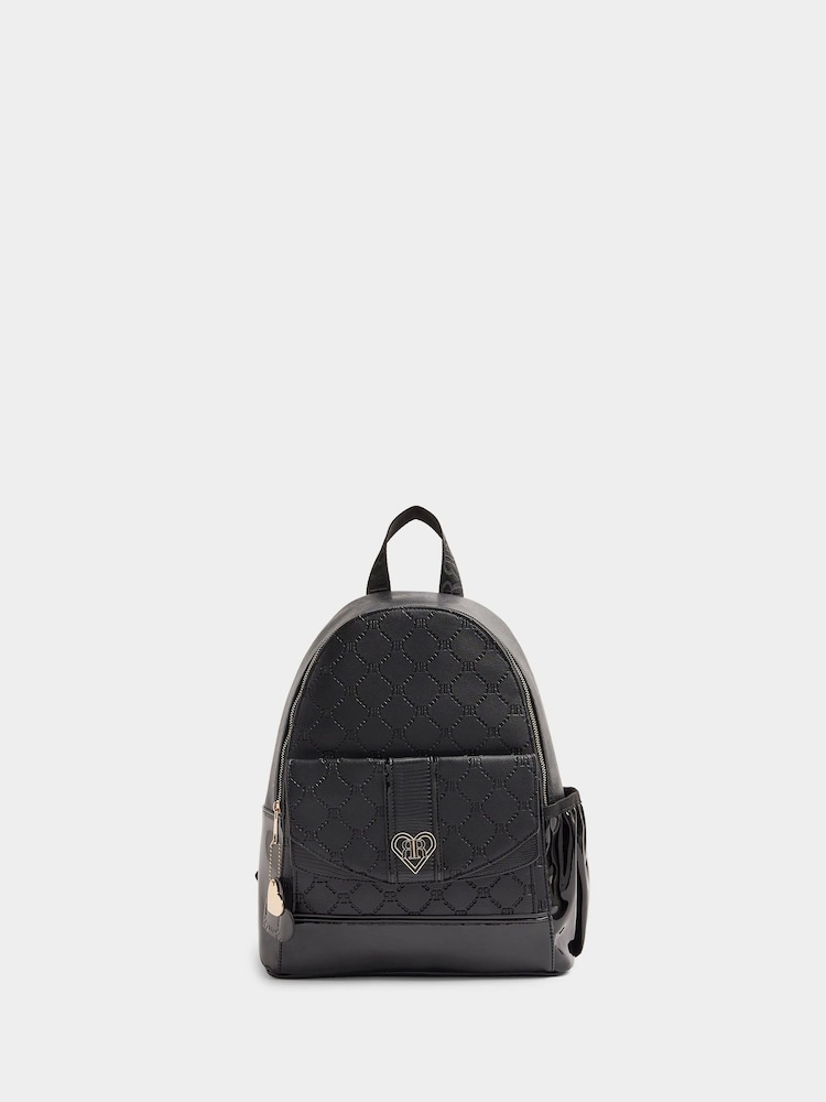 River Island Black Girls Faux Leather Pocket Backpack - Image 1 of 4