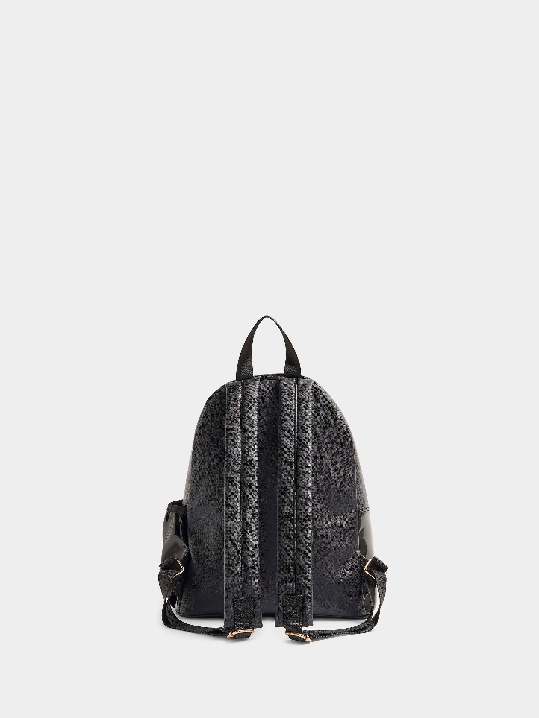 Buy River Island Black Girls Faux Leather Pocket Backpack from Next USA