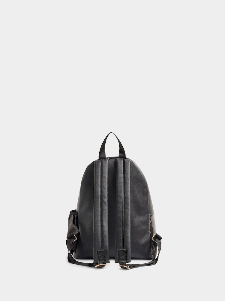 River Island Black Girls Faux Leather Pocket Backpack - Image 2 of 4
