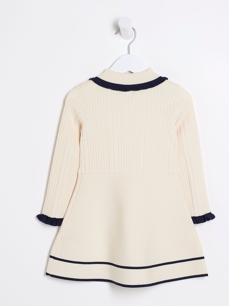 River Island Cream Girls Flippy Polo Dress - Image 2 of 4