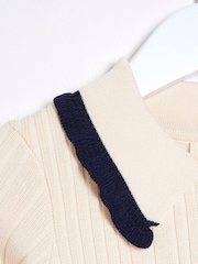 River Island Cream Girls Flippy Polo Dress - Image 3 of 4