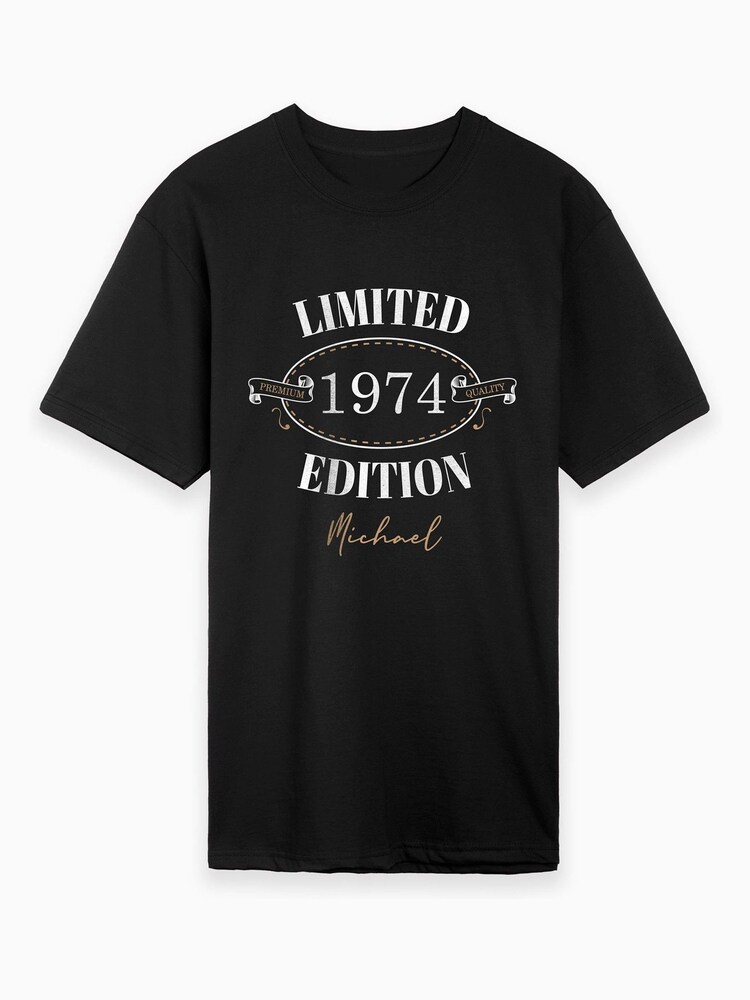 Dollymix Mens Personalised Limited Edition Black T-Shirt - Image 1 of 3