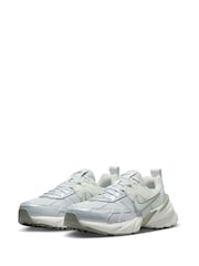 Nike White Silver V2K Retro Runner Trainers - Image 4 of 9