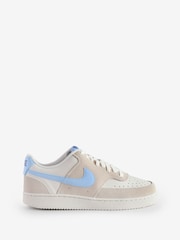 Nike Grey/Blue Court Vision Low Trainers - Image 1 of 8