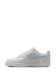 Nike Grey/Blue Court Vision Low Trainers - Image 2 of 8