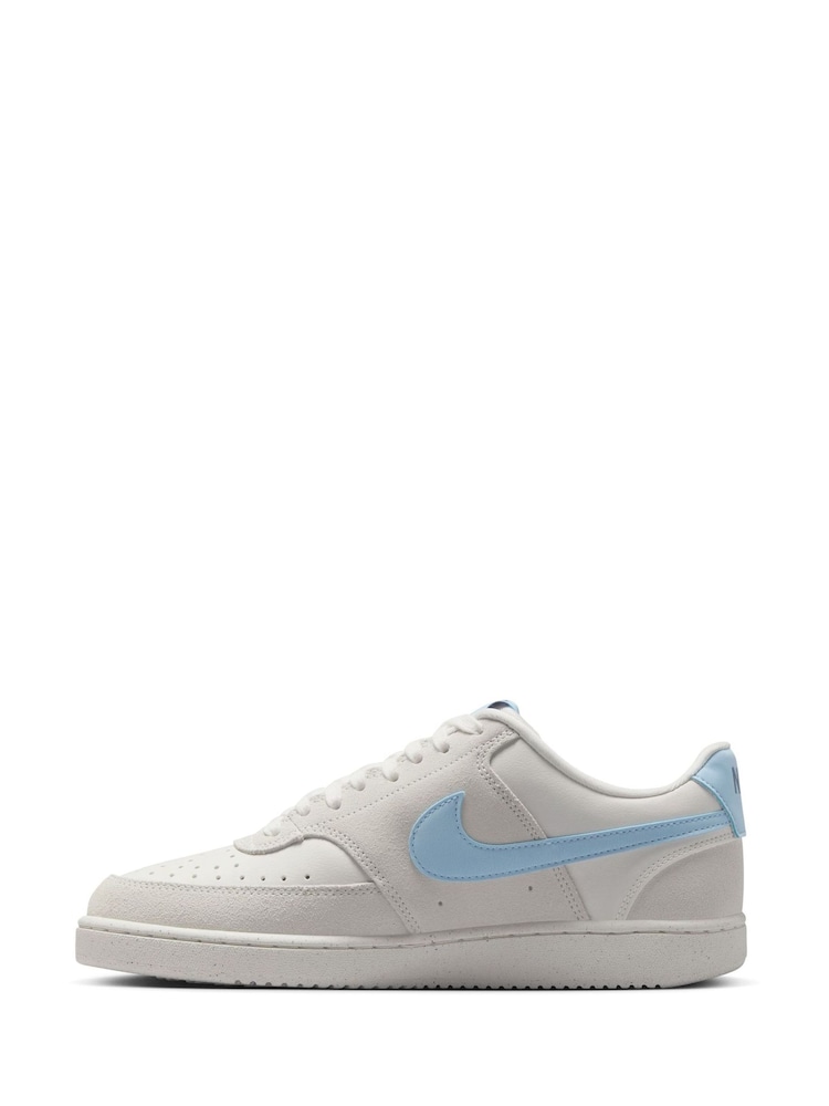 Nike Grey/Blue Court Vision Low Trainers - Image 2 of 8