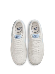 Nike Grey/Blue Court Vision Low Trainers - Image 5 of 8