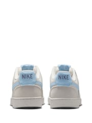 Nike Grey/Blue Court Vision Low Trainers - Image 6 of 8