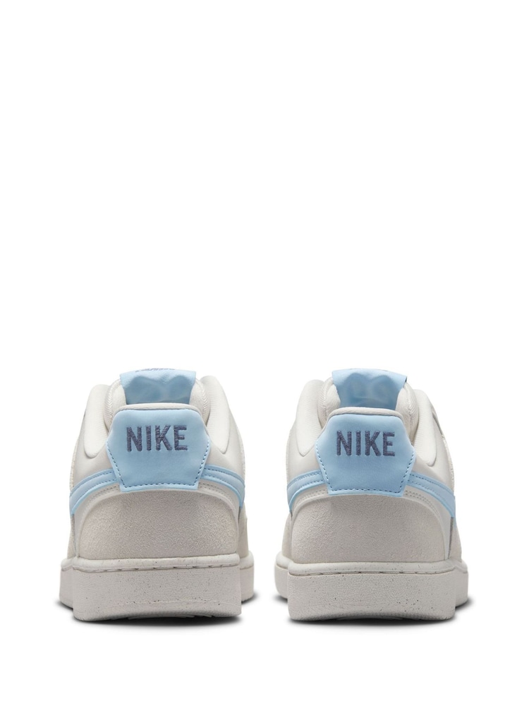 Nike Grey/Blue Court Vision Low Trainers - Image 6 of 8