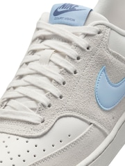 Nike Grey/Blue Court Vision Low Trainers - Image 7 of 8
