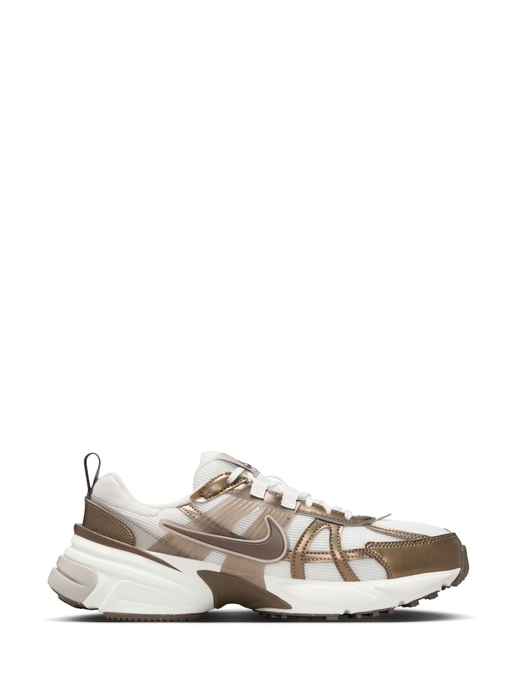 Nike Mink Brown V2K Retro Runner Trainers - Image 1 of 8