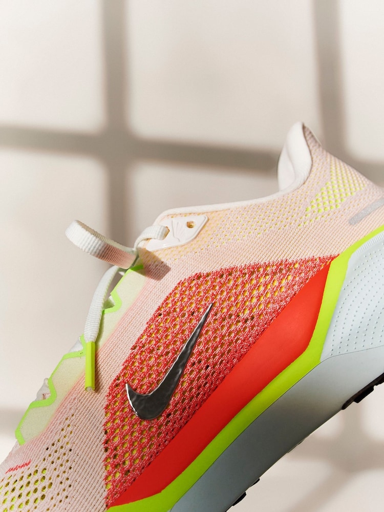 Nike White/Lemon Pegasus 41 Road Running Trainers - Image 11 of 11