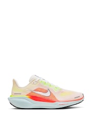 Nike White/Lemon Pegasus 41 Road Running Trainers - Image 2 of 11