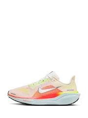 Nike White/Lemon Pegasus 41 Road Running Trainers - Image 3 of 11