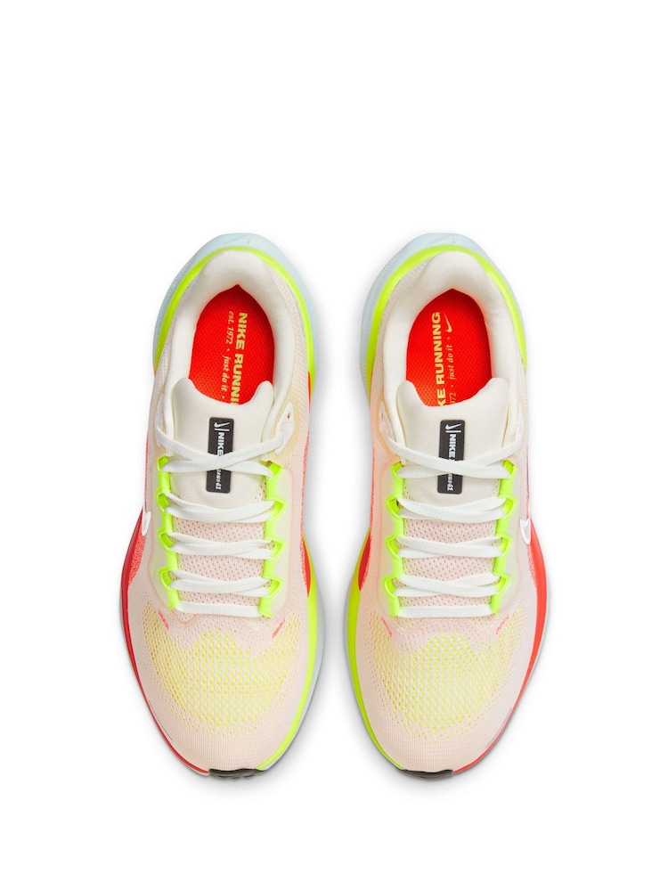 Wit/citroengeel - Nike - Pegasus 41 Road hardloopsneakers - Image 5 of 11