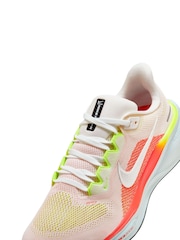 Nike White/Lemon Pegasus 41 Road Running Trainers - Image 8 of 11