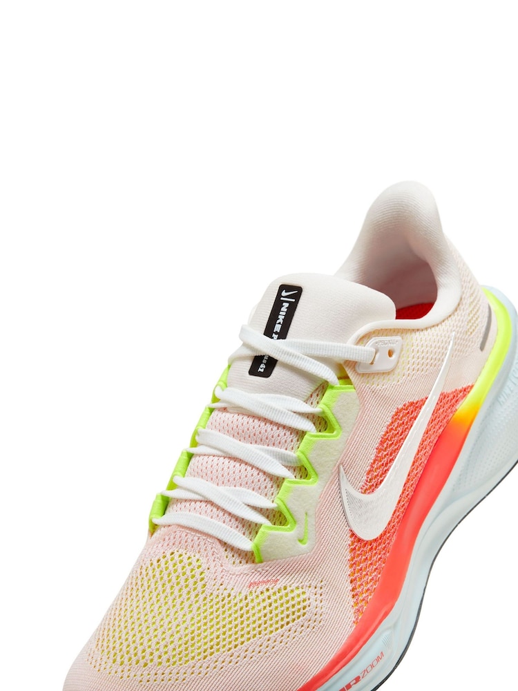 Wit/citroengeel - Nike - Pegasus 41 Road hardloopsneakers - Image 8 of 11