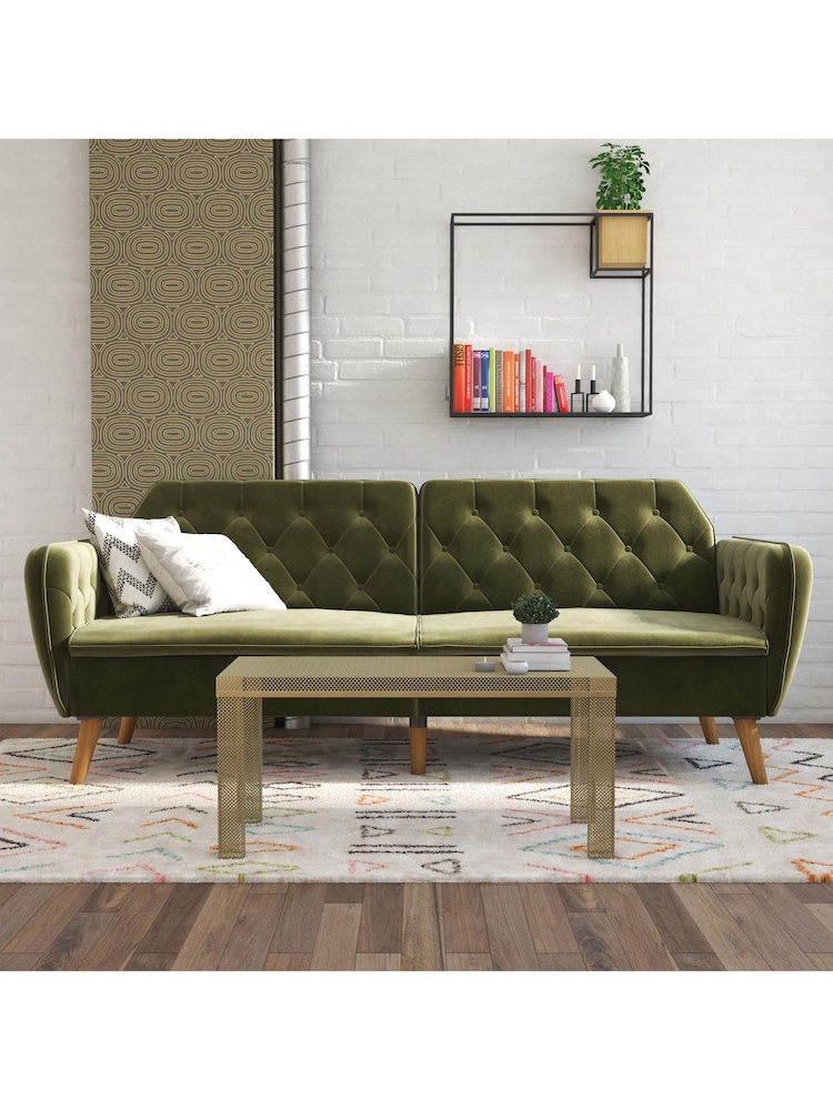 Novogratz Green Tallulah Memory Foam Futon - Image 2 of 6