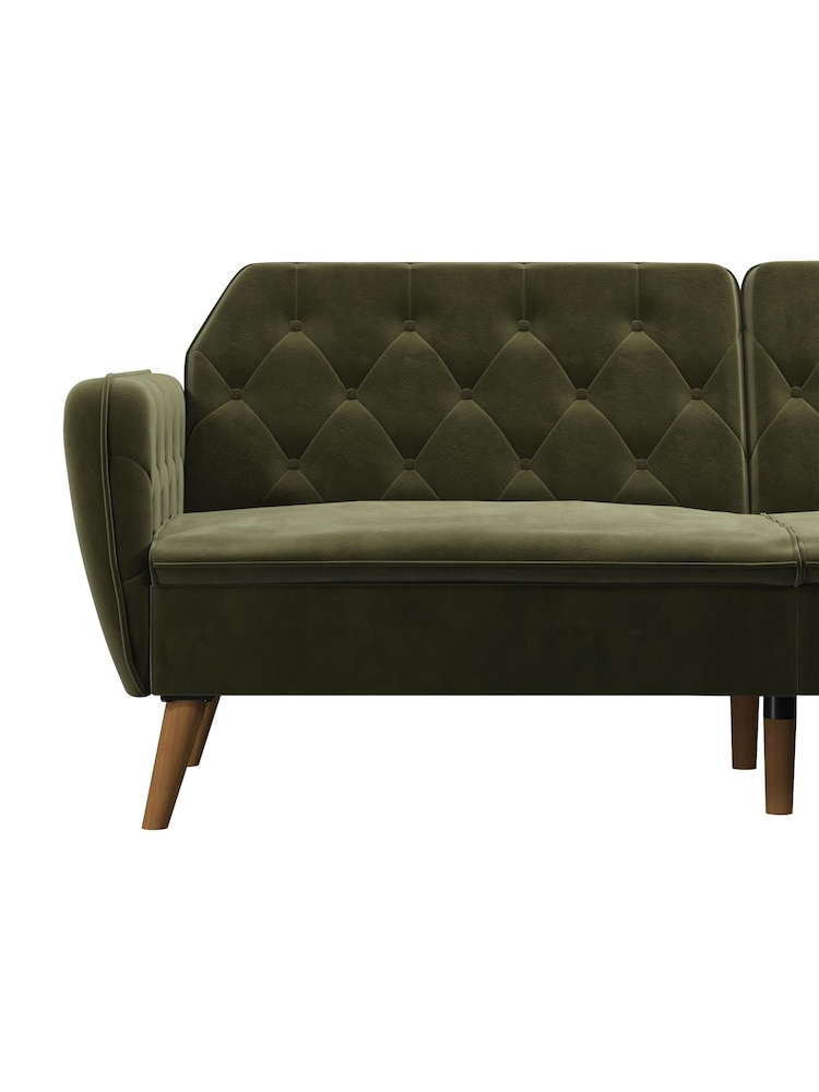 Novogratz Green Tallulah Memory Foam Futon - Image 6 of 6