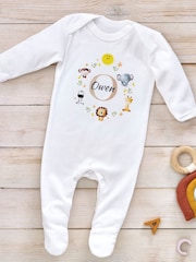 Little Years Personalised Cute 100% Cotton White Sleepsuit - Image 1 of 3