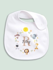Little Years Personalised Cute Animal Print 100% Cotton White Bib - Image 2 of 4