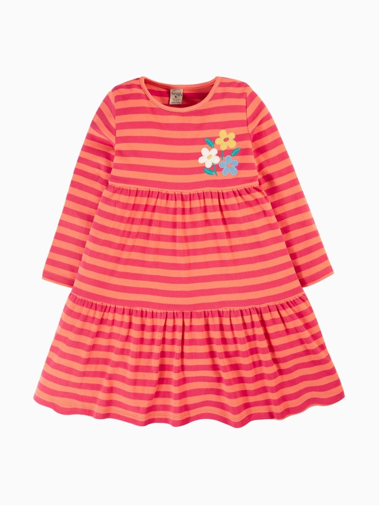Frugi Pink Stripe Flower Dress - Image 2 of 5