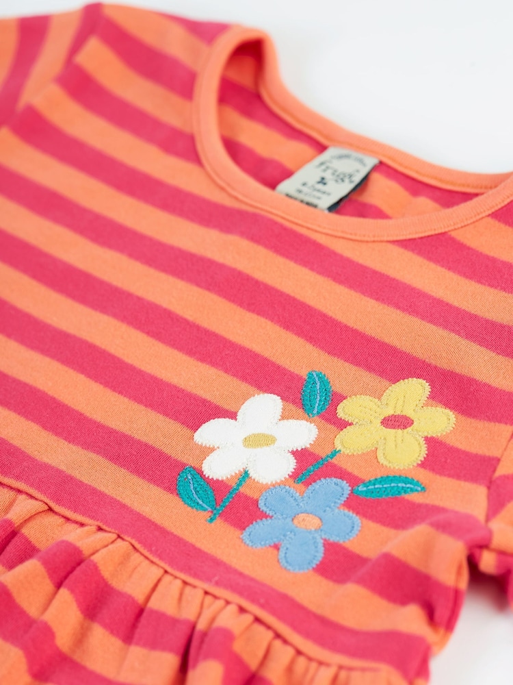 Frugi Pink Stripe Flower Dress - Image 5 of 5