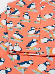 Frugi Girls Orange All Over Print Puffin Top - Image 2 of 3