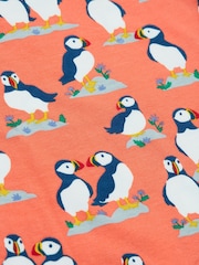 Frugi Girls Orange All Over Print Puffin Top - Image 3 of 3