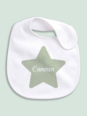 Little Years Personalised Star 100% Cotton White Bib - Image 3 of 4
