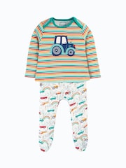 Frugi Boys Green Easy Dressing Babygrow - Image 1 of 4