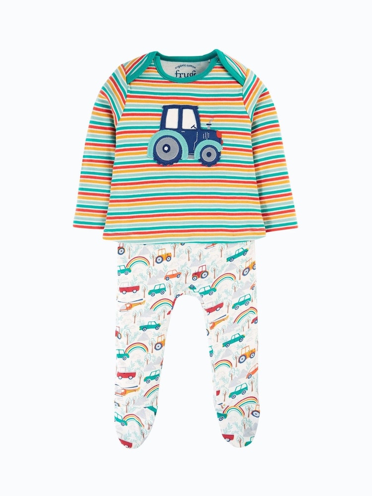 Frugi Boys Green Easy Dressing Babygrow - Image 1 of 4